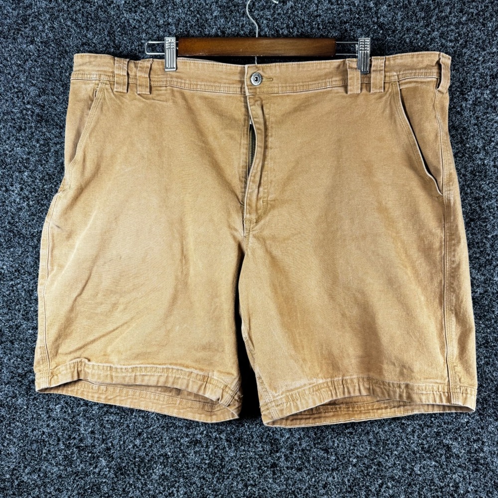 Duluth Trading‎ Co Flex Fire Hose Mens Shorts 46 Tan Khaki Workwear Canvas